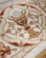 Baldachim procesyjny ecru z haftem eucharystycznym - 160 x 200 cm - KBA/004 - HAF KBA/004 160*200 - Dewocjonalia P.H. Jakóbczak - Katolicki sklep liturgiczny i hurtownia