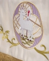 Baldachim procesyjny ecru z haftem eucharystycznym i różami - 130 x 160 cm - KBA/006 - HAF KBA/006 130*160 - Dewocjonalia P.H. Jakóbczak - Katolicki sklep liturgiczny i hurtownia