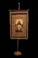 Dwustronna chorągiew procesyjna z Najświętszym Sercem Jezusa i kielichem IHS - 80 x 130 cm - CHD/002 - HAF CHD/002/09-05/109 80*130 - Dewocjonalia P.H. Jakóbczak - Katolicki sklep liturgiczny i hurtownia