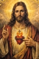 Dwustronna chorągiew procesyjna z Najświętszym Sercem Jezusa i kielichem IHS - 80 x 130 cm - CHD/002 - HAF CHD/002/09-05/109 80*130 - Dewocjonalia P.H. Jakóbczak - Katolicki sklep liturgiczny i hurtownia