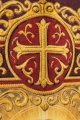 Dwustronna chorągiew procesyjna z Najświętszym Sercem Jezusa i kielichem IHS - 80 x 130 cm - CHD/002 - HAF CHD/002/09-05/109 80*130 - Dewocjonalia P.H. Jakóbczak - Katolicki sklep liturgiczny i hurtownia
