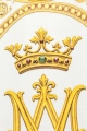Dwustronna chorągiew procesyjna z Matką Bożą Wniebowziętą i monogramem maryjnym - 80 x 130 cm - CHD/005 - HAF CHD/005/06-05/109 80*130 - Dewocjonalia P.H. Jakóbczak - Katolicki sklep liturgiczny i hurtownia