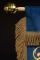 Dwustronna chorągiew procesyjna z Matką Bożą Niepokalanie Poczętą i monogramem maryjnym - 80 x 130 cm - CHD/004 - HAF CHD/004/06/109 80*130 - Dewocjonalia P.H. Jakóbczak - Katolicki sklep liturgiczny i hurtownia