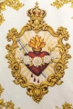 Dwustronna chorągiew maryjna z Niepokalanym Sercem i monogramem - 80 x 130 cm - CHD/003 - HAF CHD/003/05/109 80*130 - Dewocjonalia P.H. Jakóbczak - Katolicki sklep liturgiczny i hurtownia