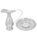 Dzbanek - taca - mosiądz - nikiel - 28 cm - Chrzest Święty - JS HWF-1039NP - Dewocjonalia P.H. Jakóbczak - Katolicki sklep liturgiczny i hurtownia