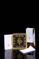 Czarny aksamitny komplet bielizny kielichowej z haftem IHS - S-5567-C6 - HAF S-5567-C6 - Dewocjonalia P.H. Jakóbczak - Katolicki sklep liturgiczny i hurtownia