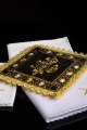 Czarny aksamitny komplet bielizny kielichowej z haftem IHS - S-5567-C6 - HAF S-5567-C6 - Dewocjonalia P.H. Jakóbczak - Katolicki sklep liturgiczny i hurtownia