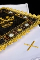 Czarny aksamitny komplet bielizny kielichowej z haftem IHS - S-5567-C6 - HAF S-5567-C6 - Dewocjonalia P.H. Jakóbczak - Katolicki sklep liturgiczny i hurtownia