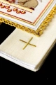 Biały lniany komplet bielizny kielichowej z haftem Baranka Bożego - S-5015 - HAF S-5015 - Dewocjonalia P.H. Jakóbczak - Katolicki sklep liturgiczny i hurtownia