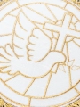 Biały lniany komplet bielizny kielichowej z haftem Ducha Świętego i krzyża - S-5024 - HAF S-5024 - Dewocjonalia P.H. Jakóbczak - Katolicki sklep liturgiczny i hurtownia