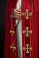 Kapa liturgiczna czerwona z haftowanymi krzyżami - S-3068-02-70 - HAF S-3068-02-70 - Dewocjonalia P.H. Jakóbczak - Katolicki sklep liturgiczny i hurtownia