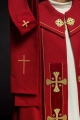 Kapa liturgiczna czerwona z haftowanymi krzyżami - S-3068-02-70 - HAF S-3068-02-70 - Dewocjonalia P.H. Jakóbczak - Katolicki sklep liturgiczny i hurtownia