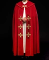 Kapa liturgiczna czerwona z haftowanymi krzyżami - S-3068-02-70 - HAF S-3068-02-70 - Dewocjonalia P.H. Jakóbczak - Katolicki sklep liturgiczny i hurtownia