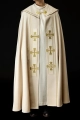 Kapa liturgiczna ecru z haftowanymi krzyżami - S-3068-05-70 - HAF S-3068-05-70 - Dewocjonalia P.H. Jakóbczak - Katolicki sklep liturgiczny i hurtownia