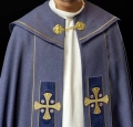 Kapa liturgiczna fioletowa z haftowanymi krzyżami - S-3068-03-70 - HAF S-3068-03-70 - Dewocjonalia P.H. Jakóbczak - Katolicki sklep liturgiczny i hurtownia
