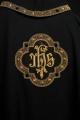 Ornat czarny z haftowanym pasem z monogramem IHS - S-7073-07-70 - HAF S-7073-07-70 - Dewocjonalia P.H. Jakóbczak - Katolicki sklep liturgiczny i hurtownia