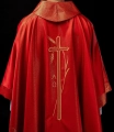 Ornat czerwony z haftem kłosów zboża i krzyża - S-7052-02-54 - HAF S-7052-02-54 - Dewocjonalia P.H. Jakóbczak - Katolicki sklep liturgiczny i hurtownia