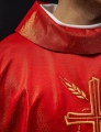 Ornat czerwony z haftem kłosów zboża i krzyża - S-7052-02-54 - HAF S-7052-02-54 - Dewocjonalia P.H. Jakóbczak - Katolicki sklep liturgiczny i hurtownia