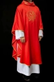 Ornat czerwony z haftem kłosów zboża i krzyża - S-7054-02-53 - HAF S-7054-02-53 - Dewocjonalia P.H. Jakóbczak - Katolicki sklep liturgiczny i hurtownia