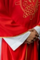 Ornat czerwony z haftem kłosów zboża i krzyża - S-7054-02-53 - HAF S-7054-02-53 - Dewocjonalia P.H. Jakóbczak - Katolicki sklep liturgiczny i hurtownia