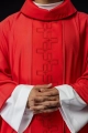 Ornat czerwony z haftowanym pasem z motywem krzyża - S-7060-02-53 - HAF S-7060-02-53 - Dewocjonalia P.H. Jakóbczak - Katolicki sklep liturgiczny i hurtownia