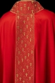 Ornat czerwony z haftowanym pasem z motywem krzyży - S-7062-02-53 - HAF S-7062-02-53 - Dewocjonalia P.H. Jakóbczak - Katolicki sklep liturgiczny i hurtownia
