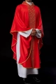Ornat czerwony z haftowanym pasem z motywem krzyży - S-7062-02-53 - HAF S-7062-02-53 - Dewocjonalia P.H. Jakóbczak - Katolicki sklep liturgiczny i hurtownia