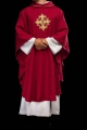 Ornat czerwony z haftowanym krzyżem - S-7065-02-70 - HAF S-7065-02-70 - Dewocjonalia P.H. Jakóbczak - Katolicki sklep liturgiczny i hurtownia