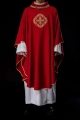 Ornat czerwony z haftowanym krzyżem - S-7066-02-70 - HAF S-7066-02-70 - Dewocjonalia P.H. Jakóbczak - Katolicki sklep liturgiczny i hurtownia