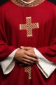 Ornat czerwony z haftowanymi krzyżami - S-7070-02-70 - HAF S-7070-02-70 - Dewocjonalia P.H. Jakóbczak - Katolicki sklep liturgiczny i hurtownia