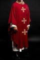 Ornat czerwony z haftowanymi krzyżami - S-7070-02-70 - HAF S-7070-02-70 - Dewocjonalia P.H. Jakóbczak - Katolicki sklep liturgiczny i hurtownia
