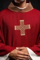 Ornat czerwony z haftowanymi krzyżami - S-7070-02-70 - HAF S-7070-02-70 - Dewocjonalia P.H. Jakóbczak - Katolicki sklep liturgiczny i hurtownia