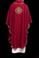 Ornat czerwony z haftowanym pasem z monogramem IHS - S-7073-02-70 - HAF S-7073-02-70 - Dewocjonalia P.H. Jakóbczak - Katolicki sklep liturgiczny i hurtownia
