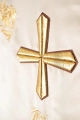 Ornat ecru z haftowanym krzyżem - KDT/7042/05 - HAF KDT/7042/05 - Dewocjonalia P.H. Jakóbczak - Katolicki sklep liturgiczny i hurtownia