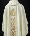Ornat ecru z haftowanym pasem z monogramem IHS - S-7059-05-67 - HAF S-7059-05-67 - Dewocjonalia P.H. Jakóbczak - Katolicki sklep liturgiczny i hurtownia