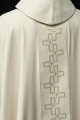 Ornat ecru z haftowanym pasem z motywem krzyża - S-7060-05-53 - HAF S-7060-05-53 - Dewocjonalia P.H. Jakóbczak - Katolicki sklep liturgiczny i hurtownia