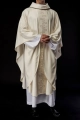 Ornat ecru z haftowanym pasem z motywem krzyża - S-7060-05-53 - HAF S-7060-05-53 - Dewocjonalia P.H. Jakóbczak - Katolicki sklep liturgiczny i hurtownia