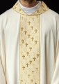 Ornat ecru z haftowanym pasem z motywem krzyży - S-7062-05-53 - HAF S-7062-05-53 - Dewocjonalia P.H. Jakóbczak - Katolicki sklep liturgiczny i hurtownia
