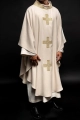 Ornat ecru z haftowanymi krzyżami - S-7070-05-70 - HAF S-7070-05-70 - Dewocjonalia P.H. Jakóbczak - Katolicki sklep liturgiczny i hurtownia