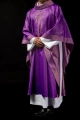 Ornat fioletowy z haftem kłosów zboża i krzyża - S-7052-03-54 - HAF S-7052-03-54 - Dewocjonalia P.H. Jakóbczak - Katolicki sklep liturgiczny i hurtownia