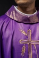 Ornat fioletowy z haftem kłosów zboża i krzyża - S-7052-03-54 - HAF S-7052-03-54 - Dewocjonalia P.H. Jakóbczak - Katolicki sklep liturgiczny i hurtownia