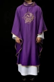 Ornat fioletowy z haftem kłosów zboża i krzyża - S-7054-03-53 - HAF S-7054-03-53 - Dewocjonalia P.H. Jakóbczak - Katolicki sklep liturgiczny i hurtownia