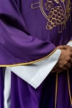Ornat fioletowy z haftem kłosów zboża i krzyża - S-7054-03-53 - HAF S-7054-03-53 - Dewocjonalia P.H. Jakóbczak - Katolicki sklep liturgiczny i hurtownia
