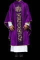 Ornat fioletowy z haftowanym pasem z monogramem IHS - S-7059-03-67 - HAF S-7059-03-67 - Dewocjonalia P.H. Jakóbczak - Katolicki sklep liturgiczny i hurtownia