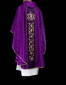 Ornat fioletowy z haftowanym pasem z monogramem IHS - S-7059-03-67 - HAF S-7059-03-67 - Dewocjonalia P.H. Jakóbczak - Katolicki sklep liturgiczny i hurtownia