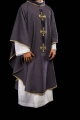 Ornat fioletowy z haftowanymi krzyżami - S-7068-03-70 - HAF S-7068-03-70 - Dewocjonalia P.H. Jakóbczak - Katolicki sklep liturgiczny i hurtownia
