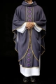 Ornat fioletowy z haftowanym pasem z motywem krzyży - S-7071-03-70 - HAF S-7071-03-70 - Dewocjonalia P.H. Jakóbczak - Katolicki sklep liturgiczny i hurtownia
