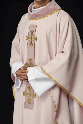 Ornat różowy z haftowanymi krzyżami - S-7068-08-70 - HAF S-7068-08-70 - Dewocjonalia P.H. Jakóbczak - Katolicki sklep liturgiczny i hurtownia