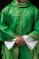 Ornat zielony z haftem kłosów zboża i krzyża - S-7052-01-54 - HAF S-7052-01-54 - Dewocjonalia P.H. Jakóbczak - Katolicki sklep liturgiczny i hurtownia