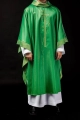 Ornat zielony z haftem kłosów zboża i krzyża - S-7052-01-54 - HAF S-7052-01-54 - Dewocjonalia P.H. Jakóbczak - Katolicki sklep liturgiczny i hurtownia